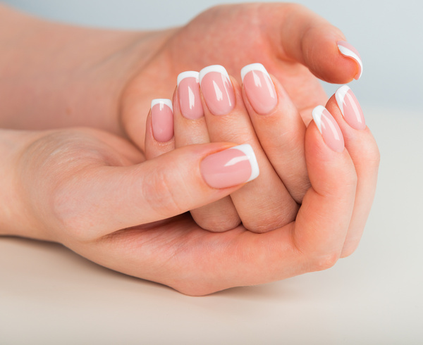 French manicure. Nail polish.